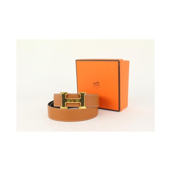 Hermès 32mm Reversible H Logo Belt Kit Brown x Black x Gold 1H96a main image 11